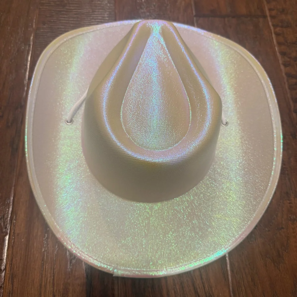 Whote Iridescent White Cowboy Hat